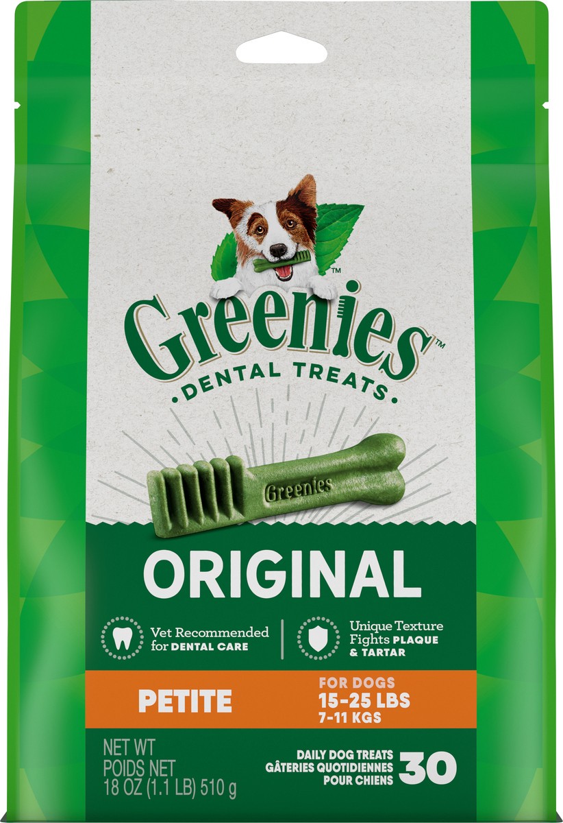 slide 6 of 9, Greenies Canine Original Petite Pouch - PA 18 oz English, 30 ct