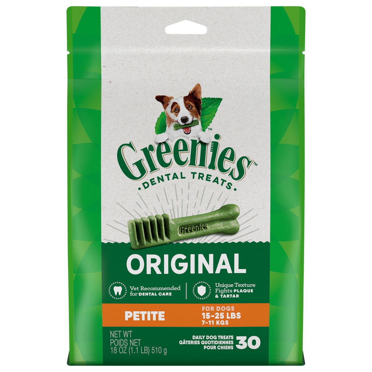 slide 1 of 9, Greenies Canine Original Petite Pouch - PA 18 oz English, 30 ct