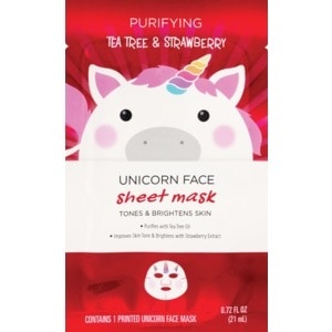 slide 1 of 1, Beauty 360 Purifying Tea Tree & Strawberry Unicorn Sheet Mask, 1 ct