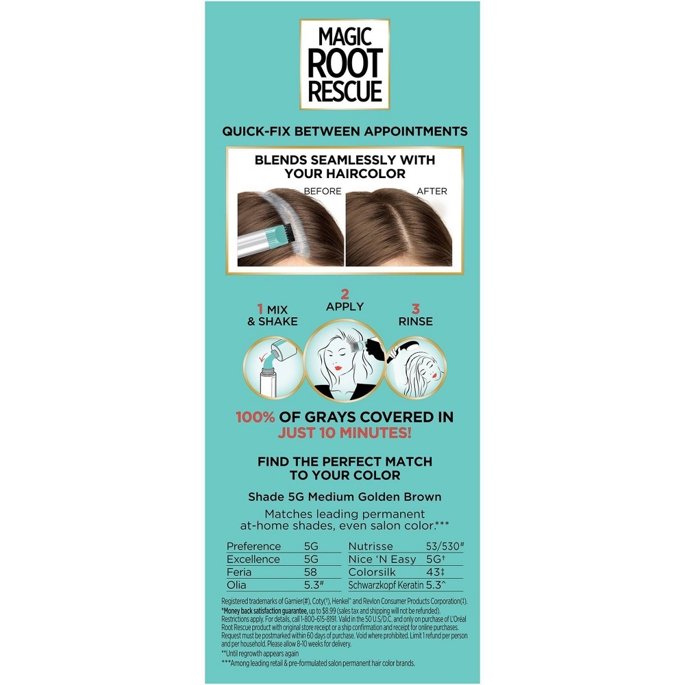 slide 5 of 7, L'Oréal Root Rescue 10 Minute Root Coloring Kit 7 Dark Blonde, 1 ct