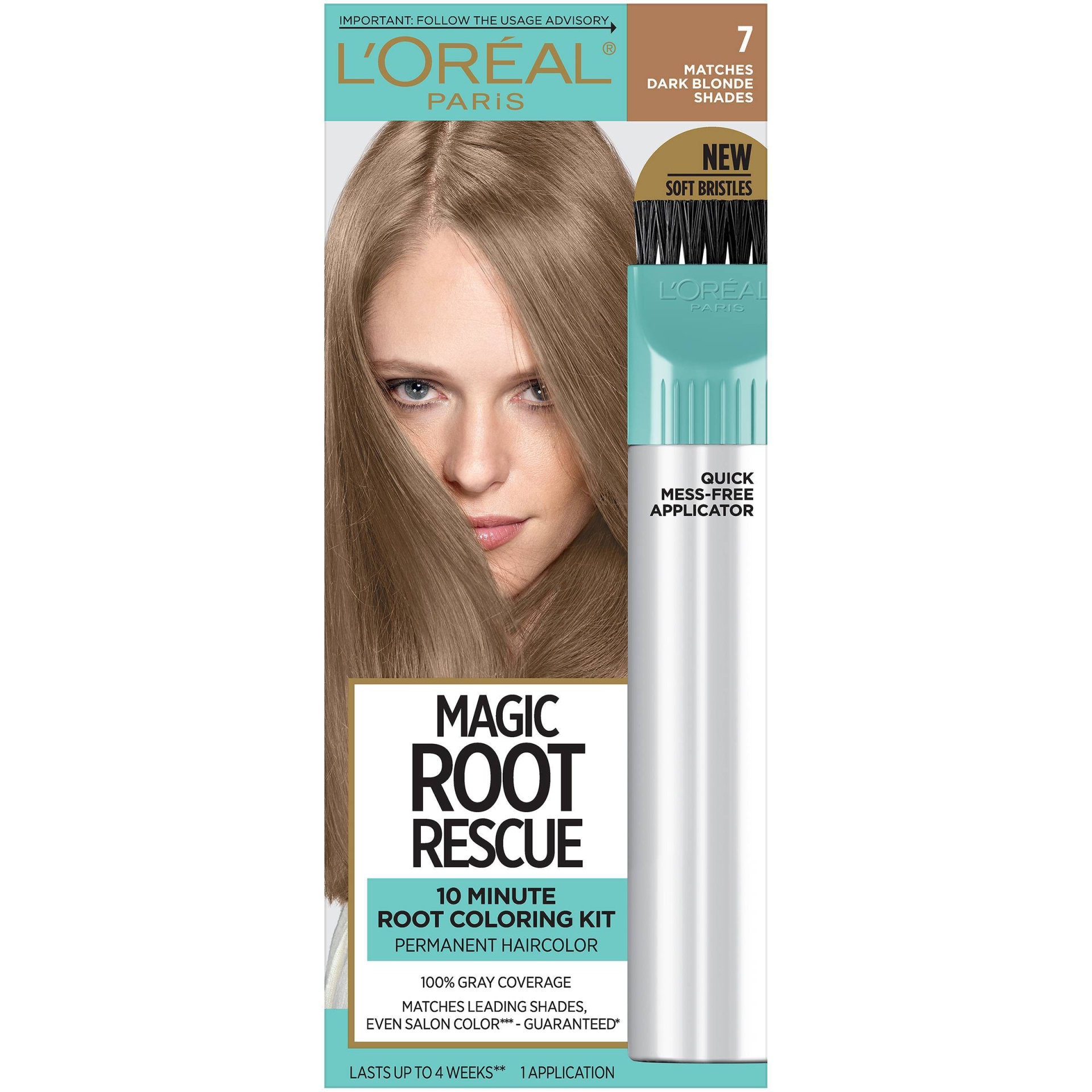 slide 1 of 7, L'Oréal Root Rescue 10 Minute Root Coloring Kit 7 Dark Blonde, 1 ct
