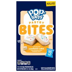 Pop-Tarts Baked Pastry Bites, Kids Snacks, School Lunch, Frosted Confetti Cake, 14.1oz Box, 10 Pouches