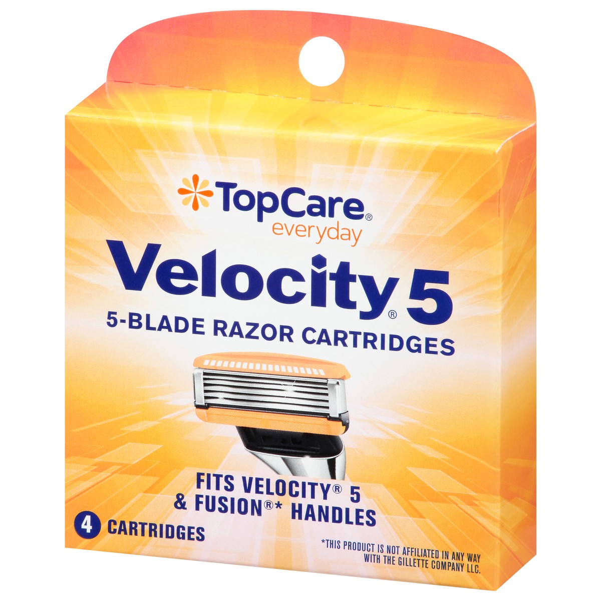 slide 3 of 9, TopCare Everyday Velocity 5 5-Blade Razor Cartridges 4 ea, 4 ct