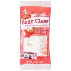 Clover Hill Danish Strawberry Cheese Bear Claw 4.25 oz