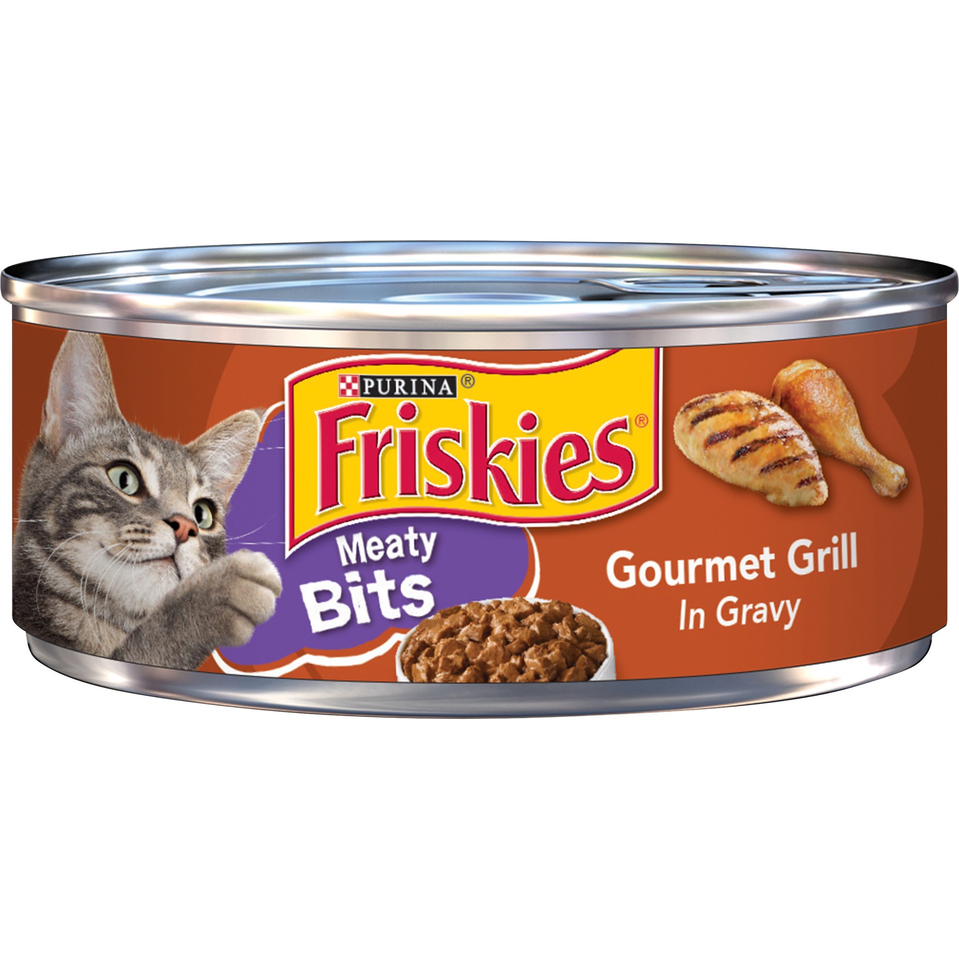 slide 1 of 7, Friskies Purina Friskies Gravy Wet Cat Food, Meaty Bits Gourmet Grill, 5.5 oz