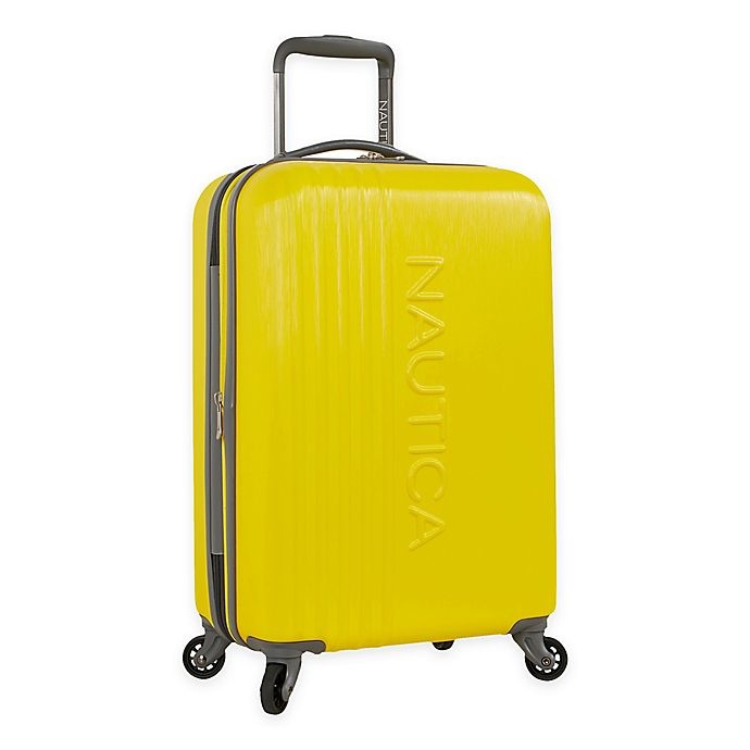 slide 1 of 6, Nautica Life Boat Hardside Spinner Carry On Luggage - Yellow/Grey, 20 in