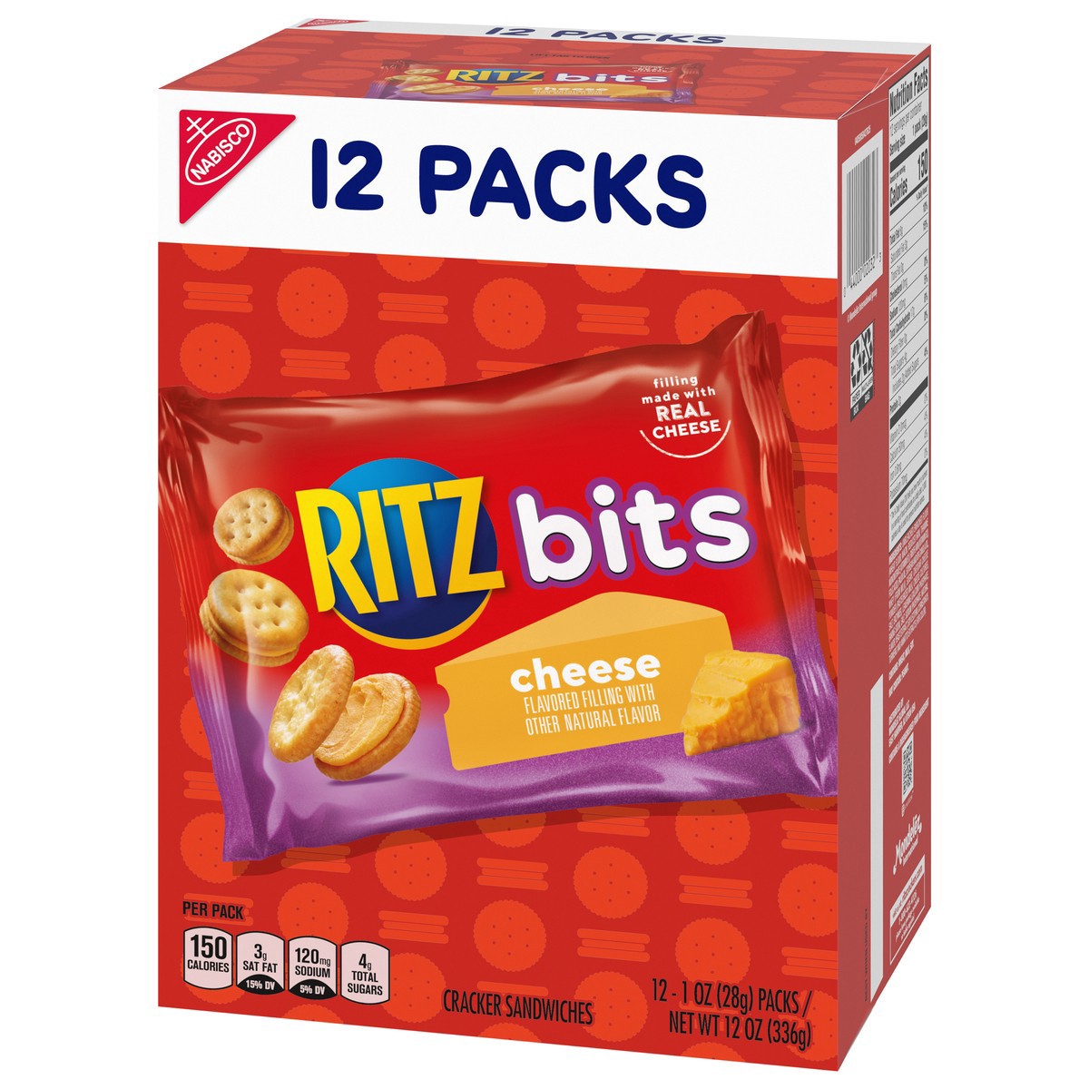 slide 7 of 9, RITZ Bits Cheese Sandwich Crackers, 12 Snack Packs, 12 ct