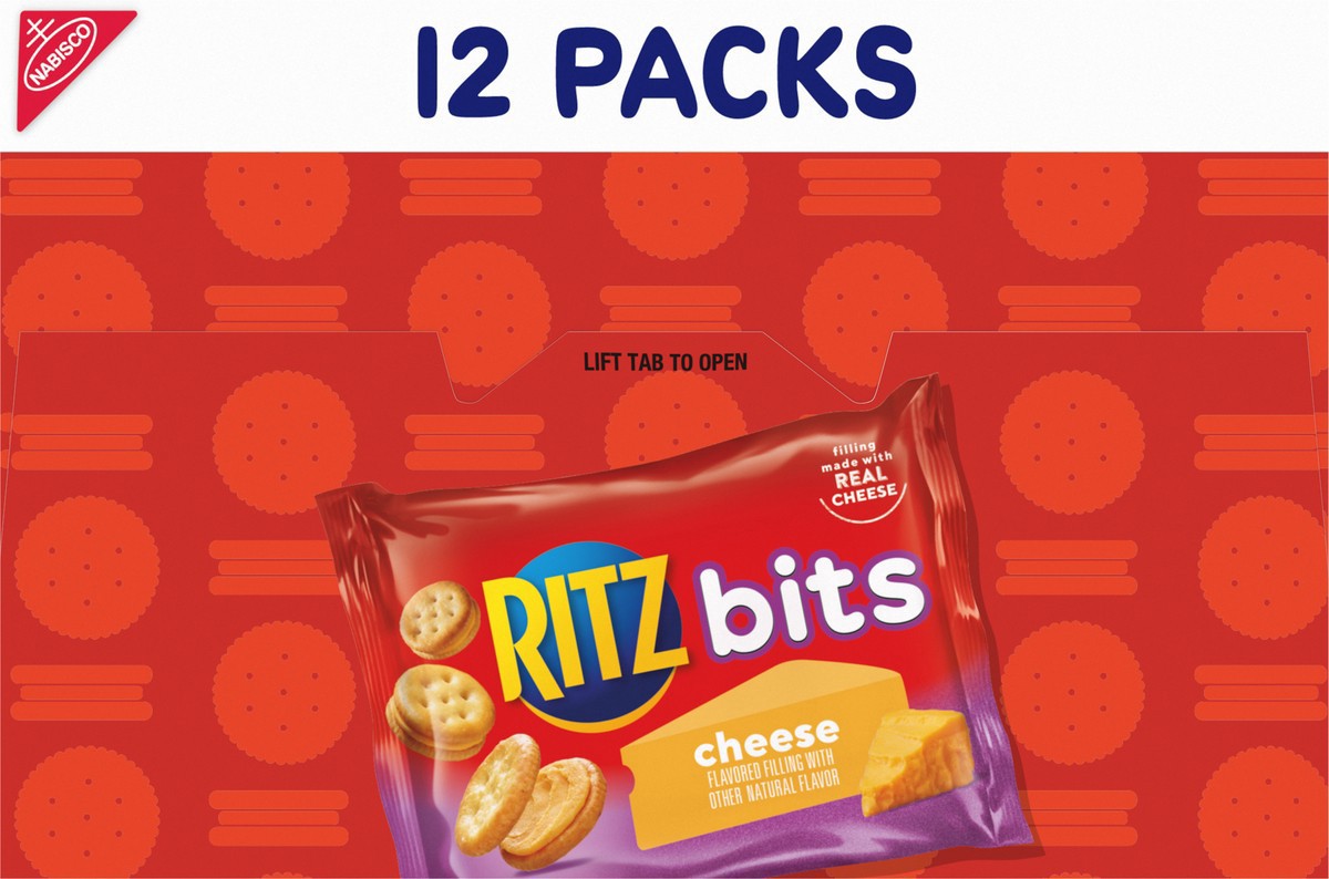 slide 6 of 9, RITZ Bits Cheese Sandwich Crackers, 12 Snack Packs, 12 ct