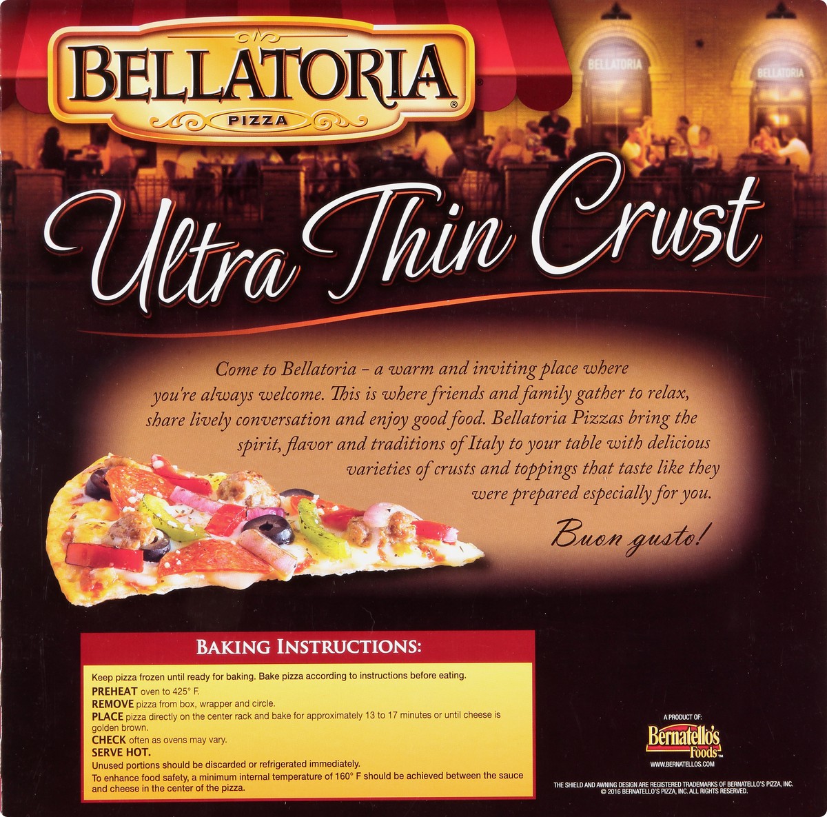 slide 5 of 9, Bellatoria Ultra Thin Crust Ultimate Supreme Pizza 21.71 oz, 21.71 oz