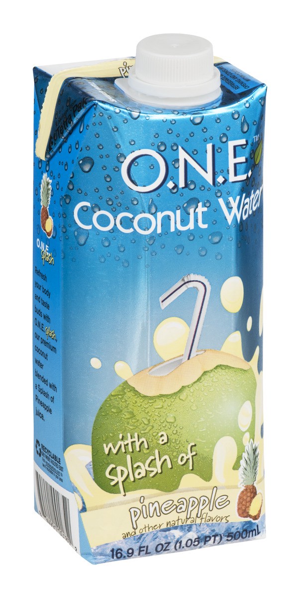 slide 2 of 9, O.N.E. Coconut Water With Pineapple 16.9 Fl Oz, 16.9 fl oz