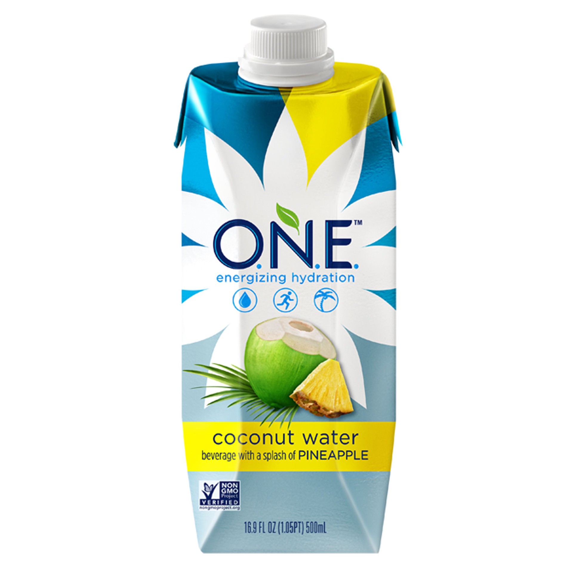 slide 1 of 9, O.N.E. Coconut Water With Pineapple 16.9 Fl Oz, 16.9 fl oz