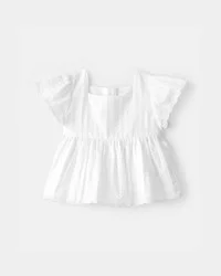 Oshkosh Baby Girl Short-Sleeve Ruffle Top - White 12M