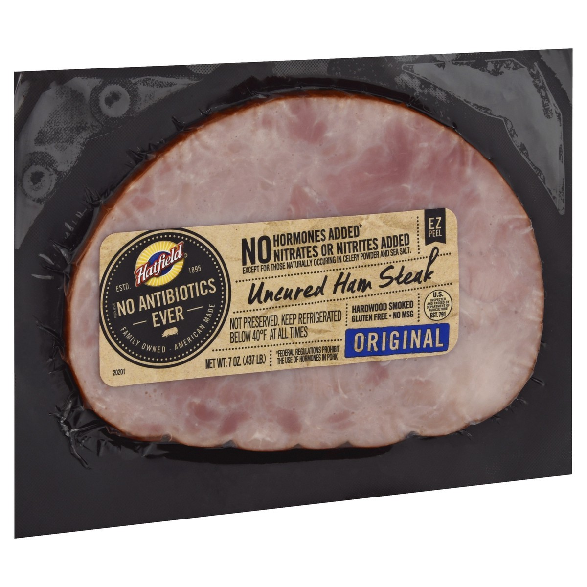 slide 8 of 12, Hatfield Uncured Original Ham Steak 7 oz, 7 oz