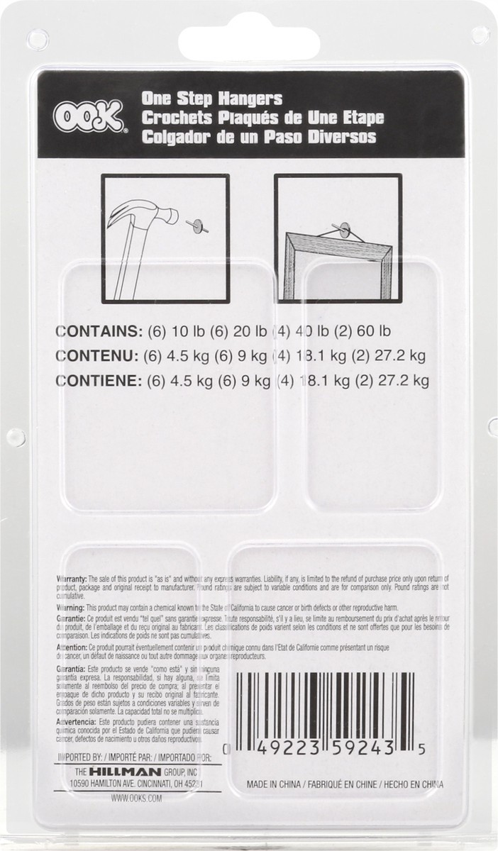 slide 3 of 6, OOK One Step Hangers, 1 ct