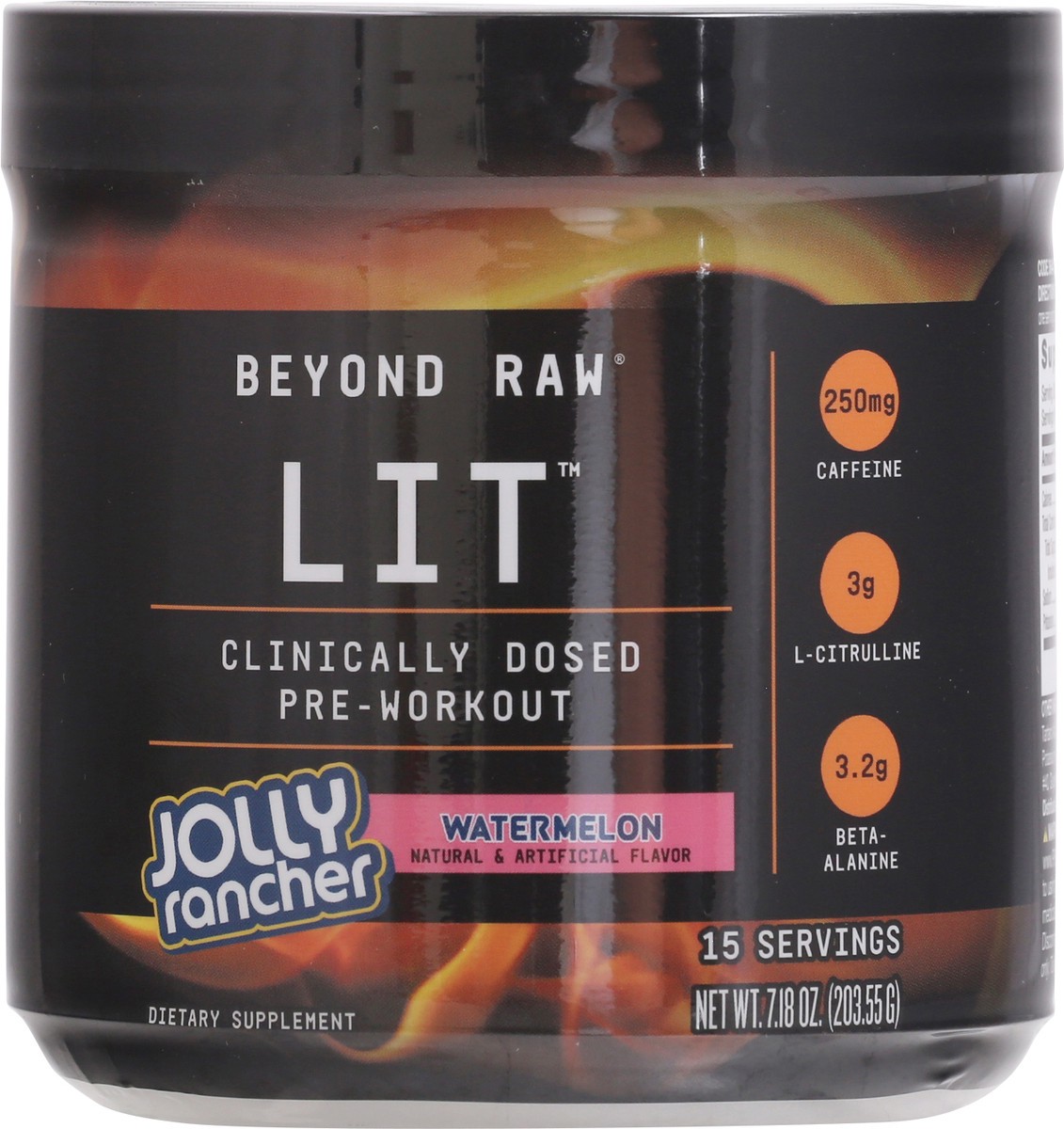 slide 7 of 9, Beyond Raw Lit Clinically Dosed Watermelon Pre-Workout 7.18 oz Jar, 7.18 oz