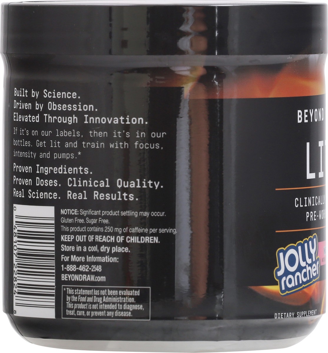 slide 9 of 9, Beyond Raw Lit Clinically Dosed Watermelon Pre-Workout 7.18 oz Jar, 7.18 oz