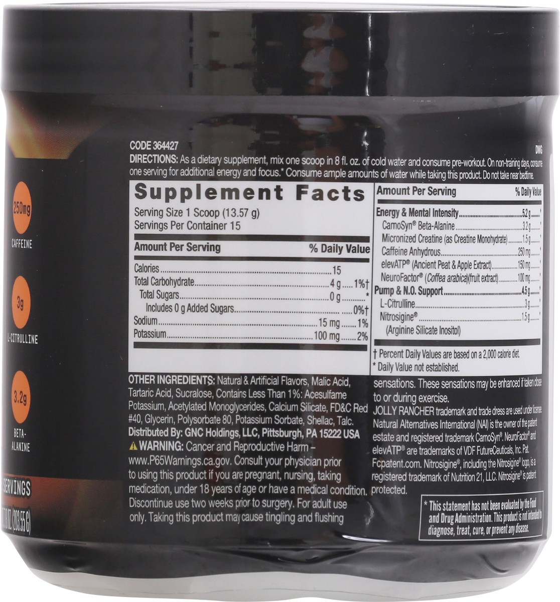 slide 6 of 9, Beyond Raw Lit Clinically Dosed Watermelon Pre-Workout 7.18 oz Jar, 7.18 oz