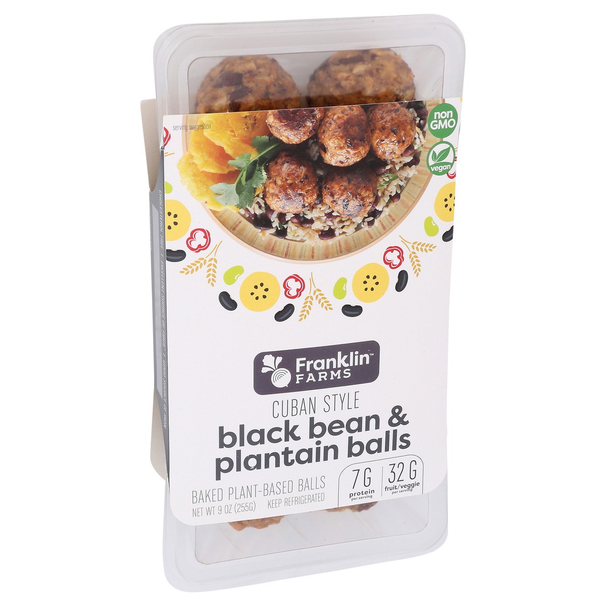 slide 6 of 10, Franklin Farms Cuban-Style Black Bean & Plantain Balls, 9 oz, 9 oz