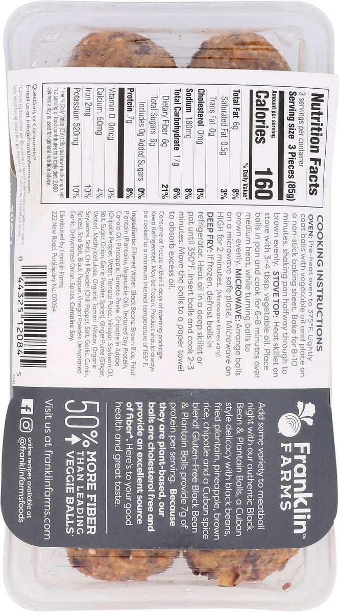 slide 8 of 10, Franklin Farms Cuban-Style Black Bean & Plantain Balls, 9 oz, 9 oz