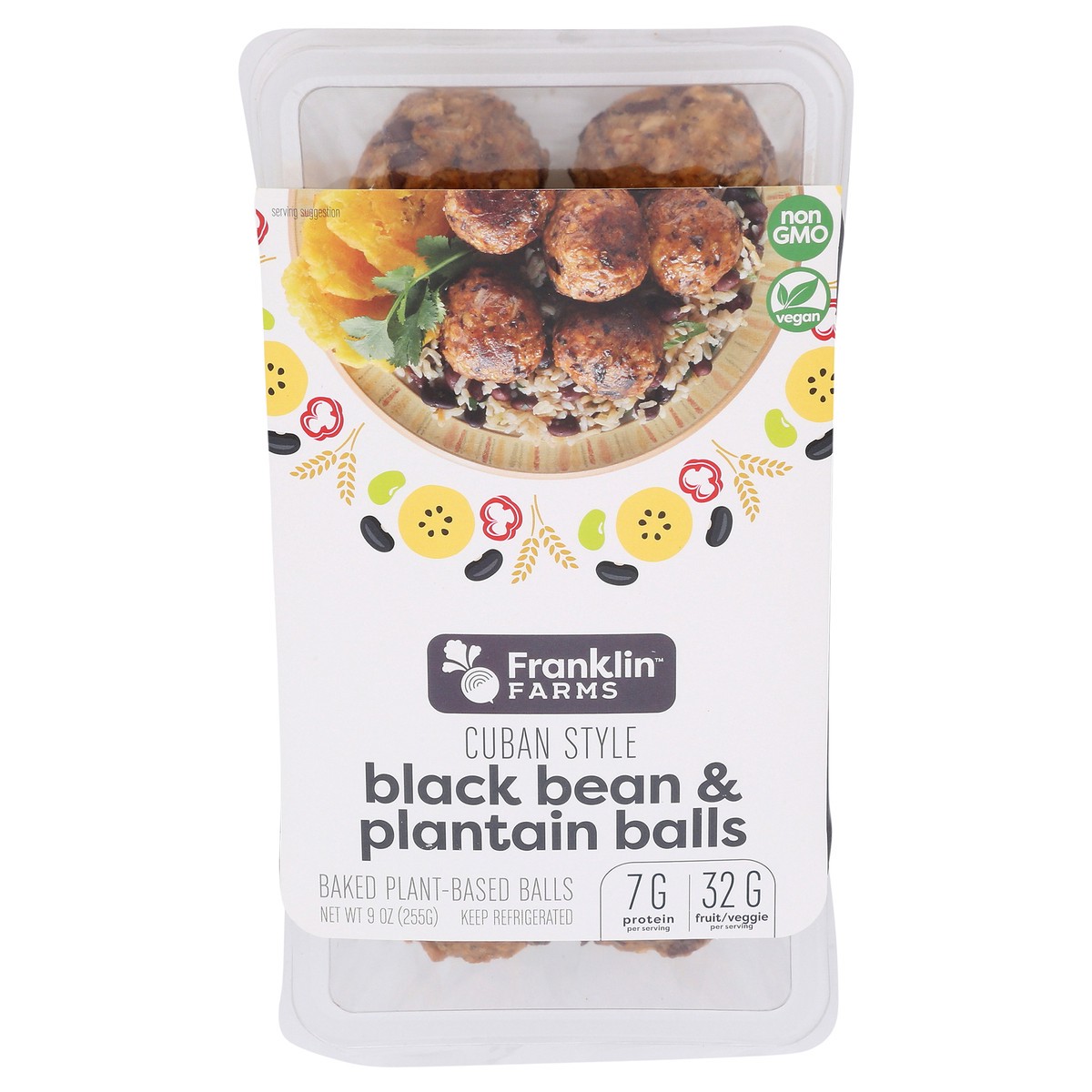 slide 1 of 10, Franklin Farms Cuban-Style Black Bean & Plantain Balls, 9 oz, 9 oz