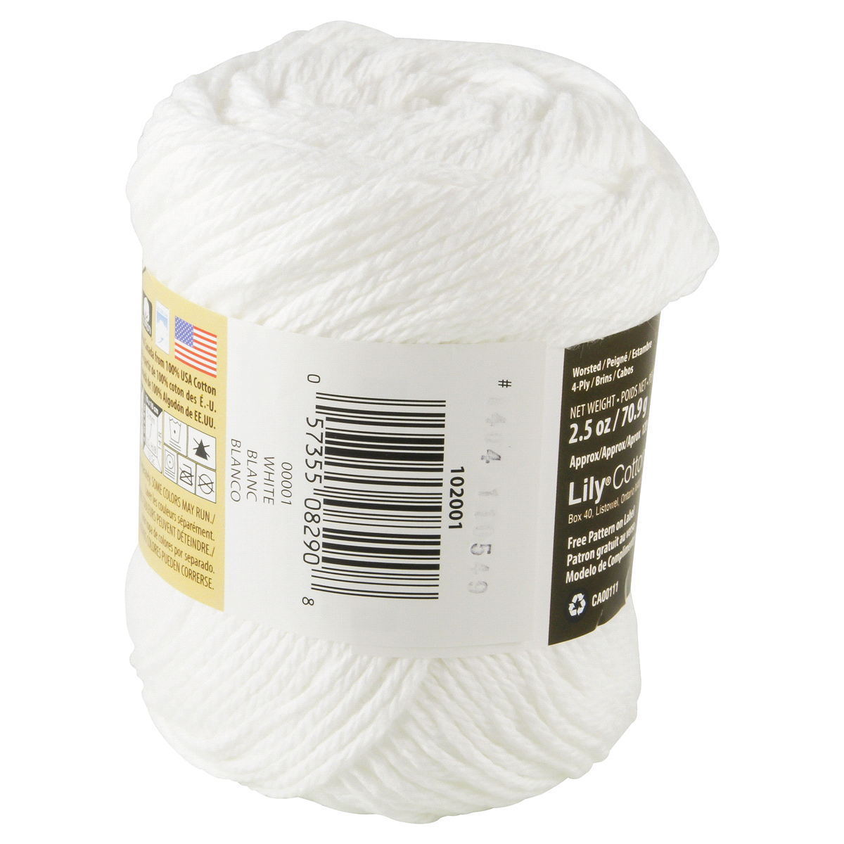 slide 3 of 4, Lily Sugar'N Cream Yarn - White, 1 ct