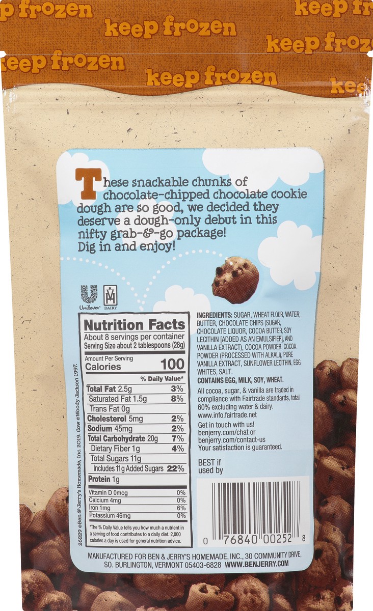 slide 9 of 9, Ben & Jerry's Dough Chunks Chocolate Chocolate Chip Cookie Dough Chunks, 8 oz, 8 oz