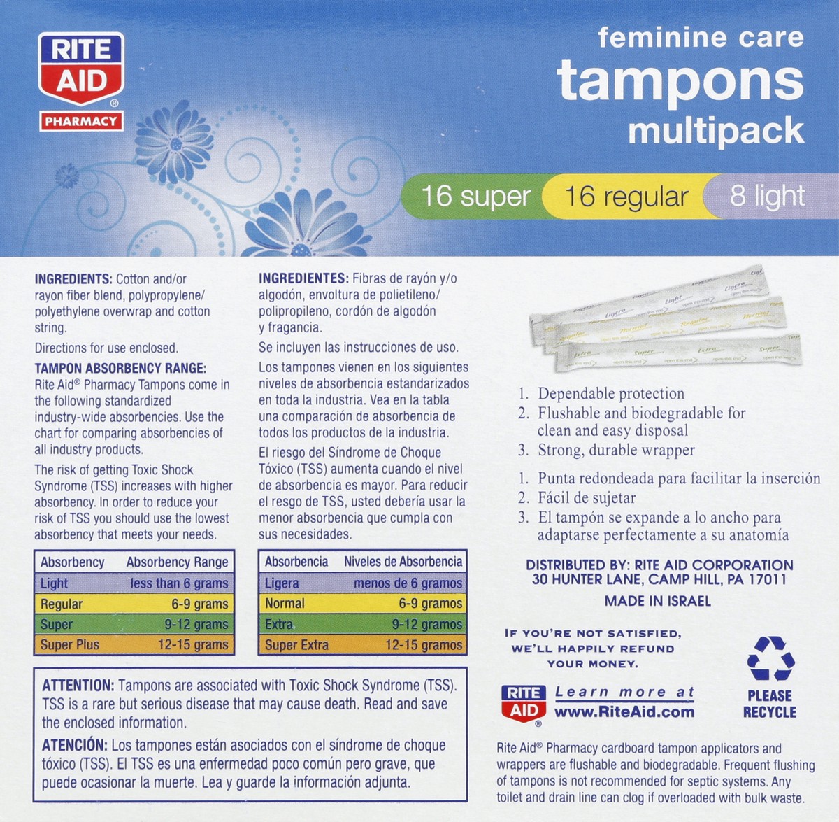 slide 6 of 6, Rite Aid Ra Tampon Multi Pack, 40 ct