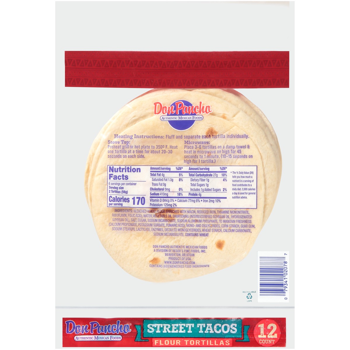 slide 7 of 8, Don Pancho White Flour Street Taco Tortillas, 12 ct