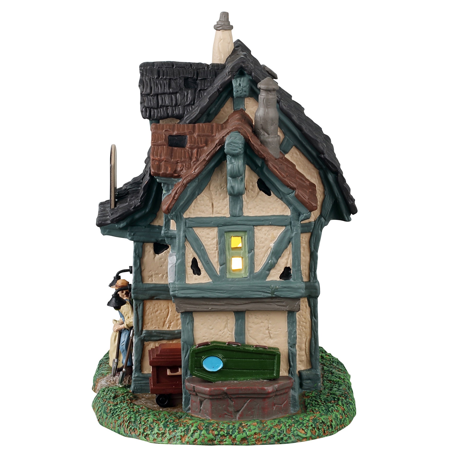 slide 2 of 3, Lemax Spooky Town The Casket-Monger, 7 in x 7 in x 4 in