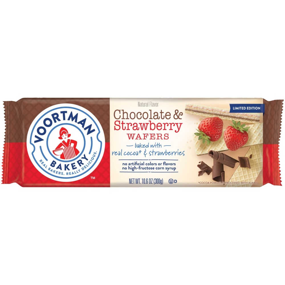 slide 1 of 1, Voortman Bakery Chocolate Strawberry Layered Wafers, 10.6 oz