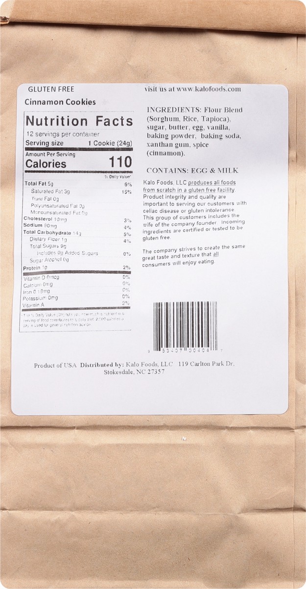 slide 8 of 9, Kalo Gluten Free Cinnamon Cookies 9 oz, 1 ct