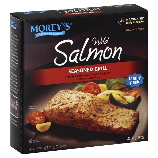 slide 1 of 1, Morey's Seasoned Grill Wild Salmon Fillets, 20 oz