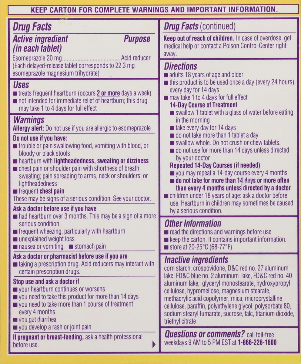 slide 13 of 14, Nexium 20 mg 24Hr Acid Reducer 14 Tablets, 14 ct