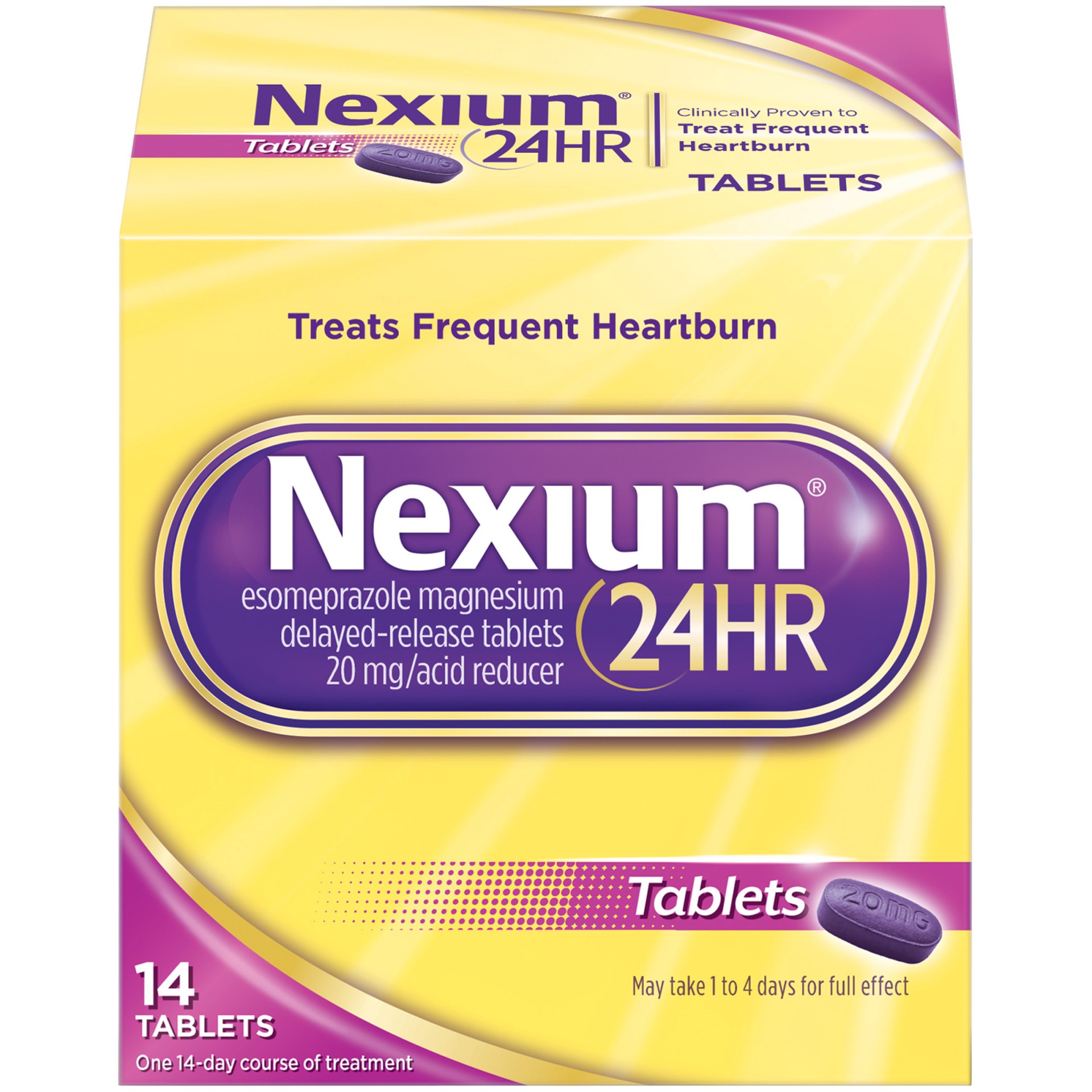 slide 1 of 6, Nexium 24HR Acid Reducer Heartburn Relief Tablets with Esomeprazole Magnesium - 14 Count, 14 ct