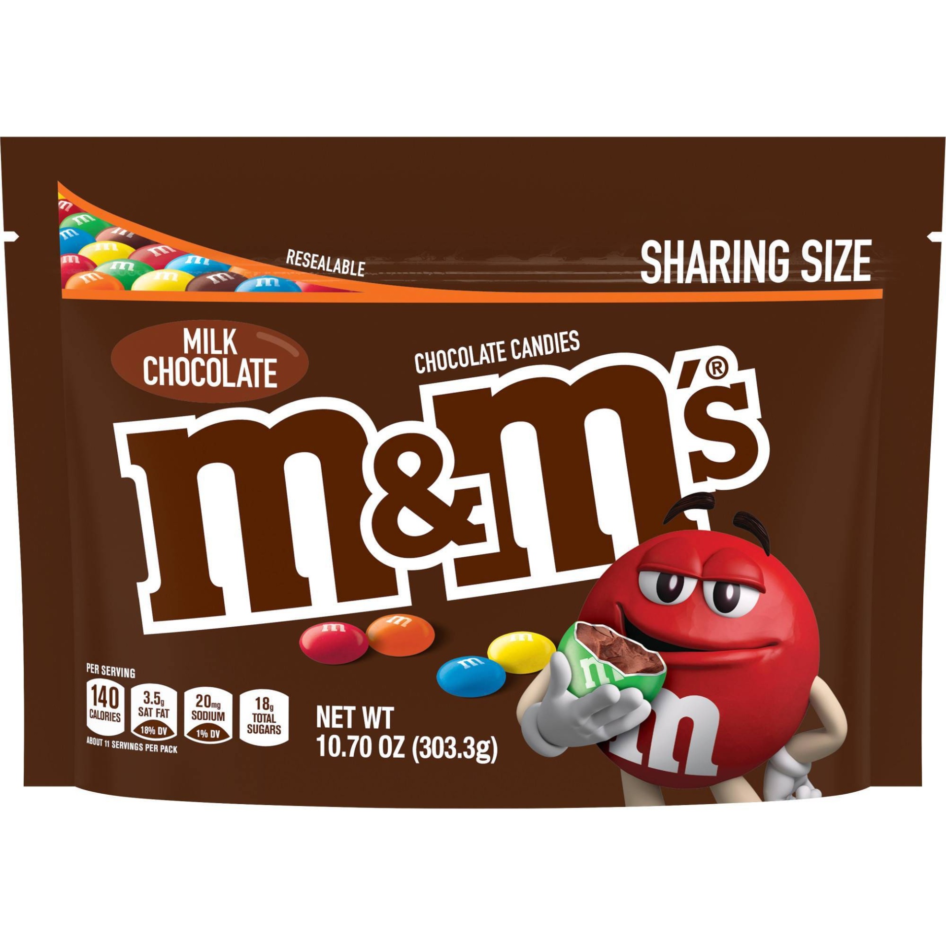 slide 1 of 7, M&M'S Milk Chocolate Candy, Sharing Size, 10.7 oz