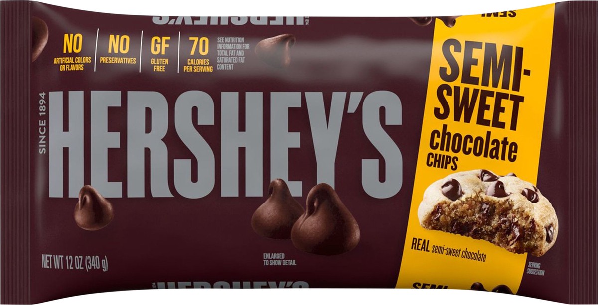 slide 3 of 3, Hershey's Semi-Sweet Chocolate Baking Chips Bag, 12 oz, 12 oz