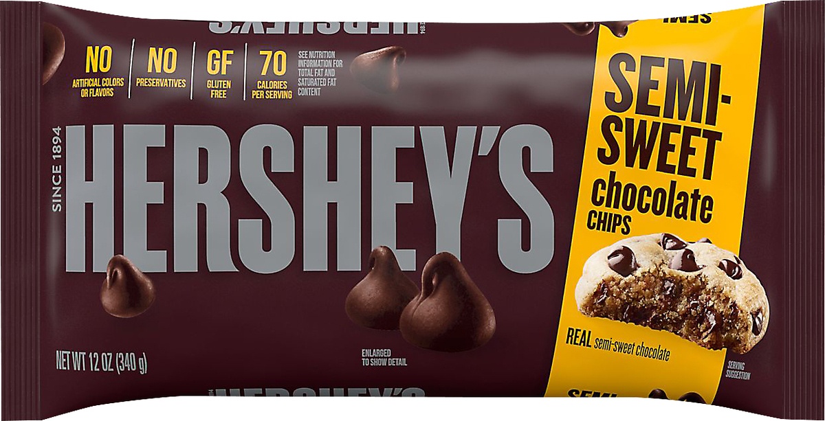 slide 4 of 5, Hershey's Semi-Sweet Chocolate Chips, 12 oz