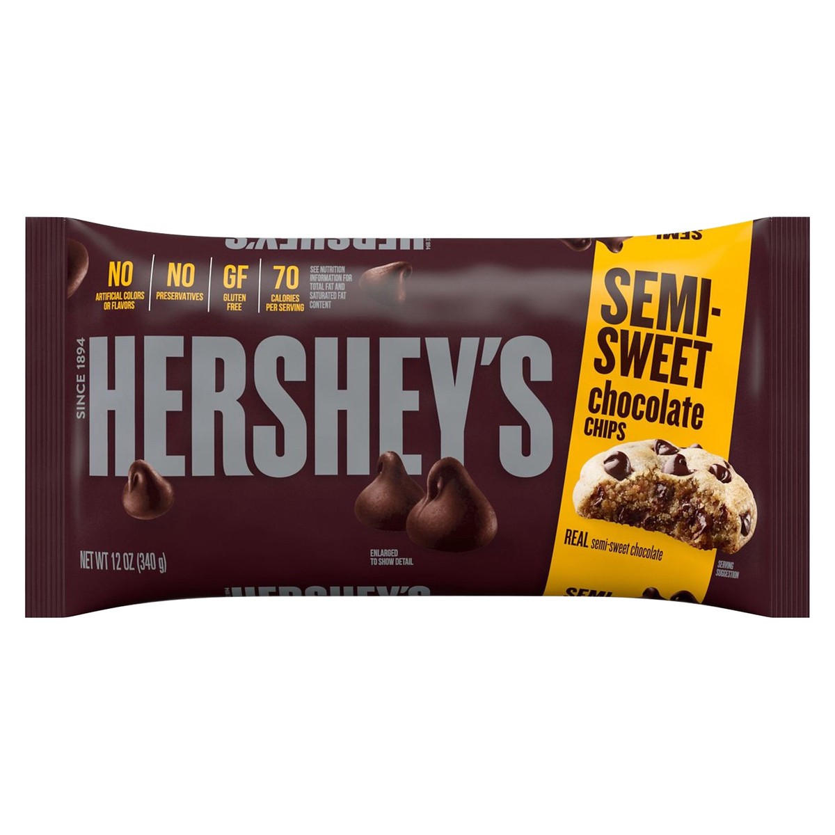 slide 1 of 3, Hershey's Semi-Sweet Chocolate Baking Chips Bag, 12 oz, 12 oz