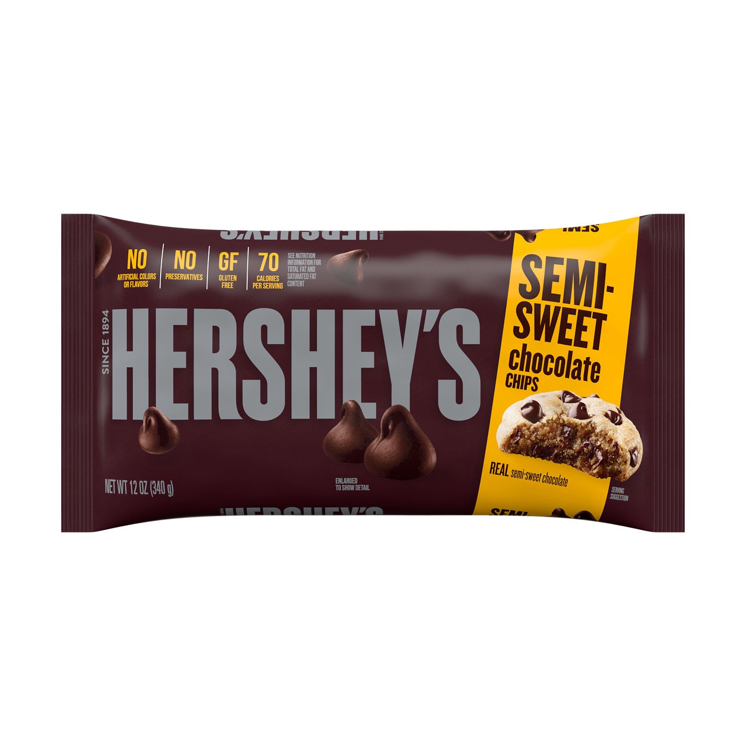 slide 1 of 3, Hershey's Semi-Sweet Chocolate Baking Chips Bag, 12 oz, 12 oz