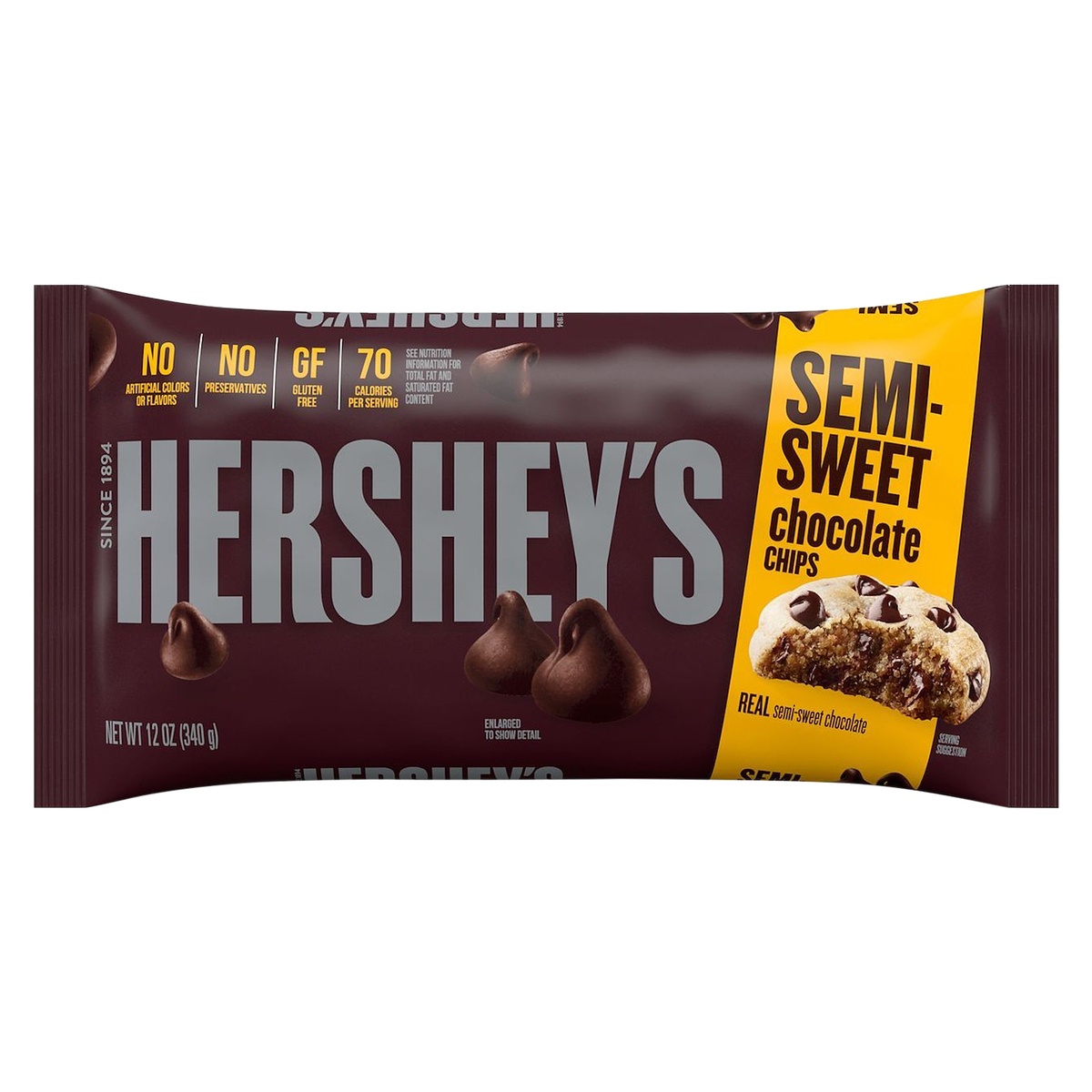 slide 1 of 1, Hershey's Semi-Sweet Chocolate Chips, 12 oz