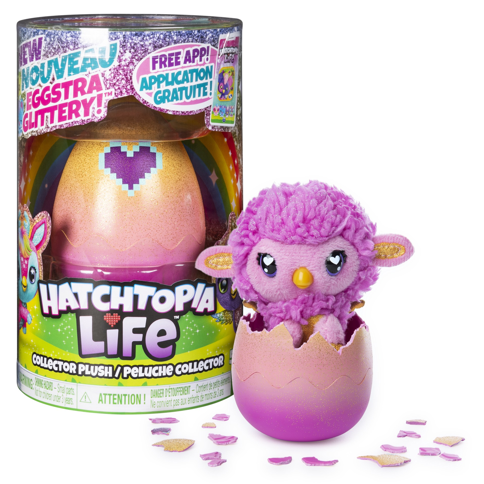 slide 1 of 5, Hatchimals Hatchtopia Life, 2-inch tall Plush Hatchimals with Interactive Game, for Ages 5 and Up (Styles May Vary), 2 in