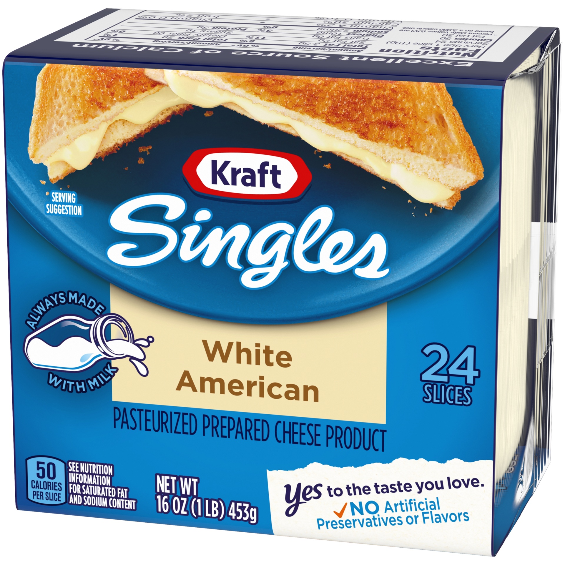 slide 3 of 6, Kraft Singles White American Cheese Slices Pack, 24 ct; 0.667 oz