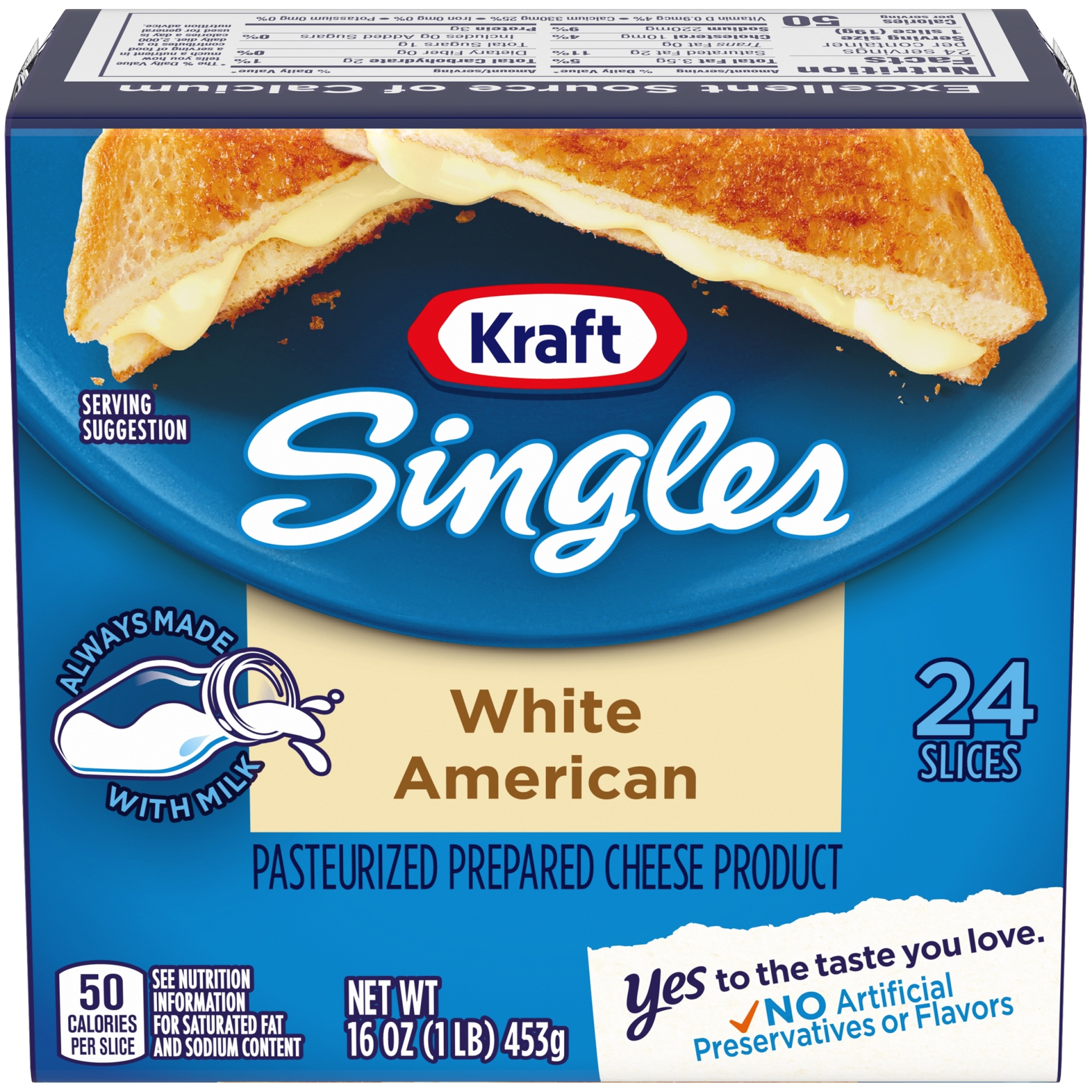 slide 1 of 6, Kraft Singles White American Cheese Slices Pack, 24 ct; 0.667 oz