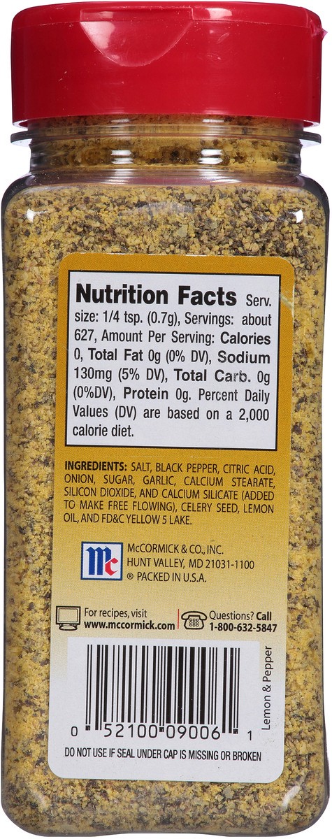 slide 11 of 11, McCormick Lemon & Pepper Seasoning Salt, 15.5 oz, 15.5 oz