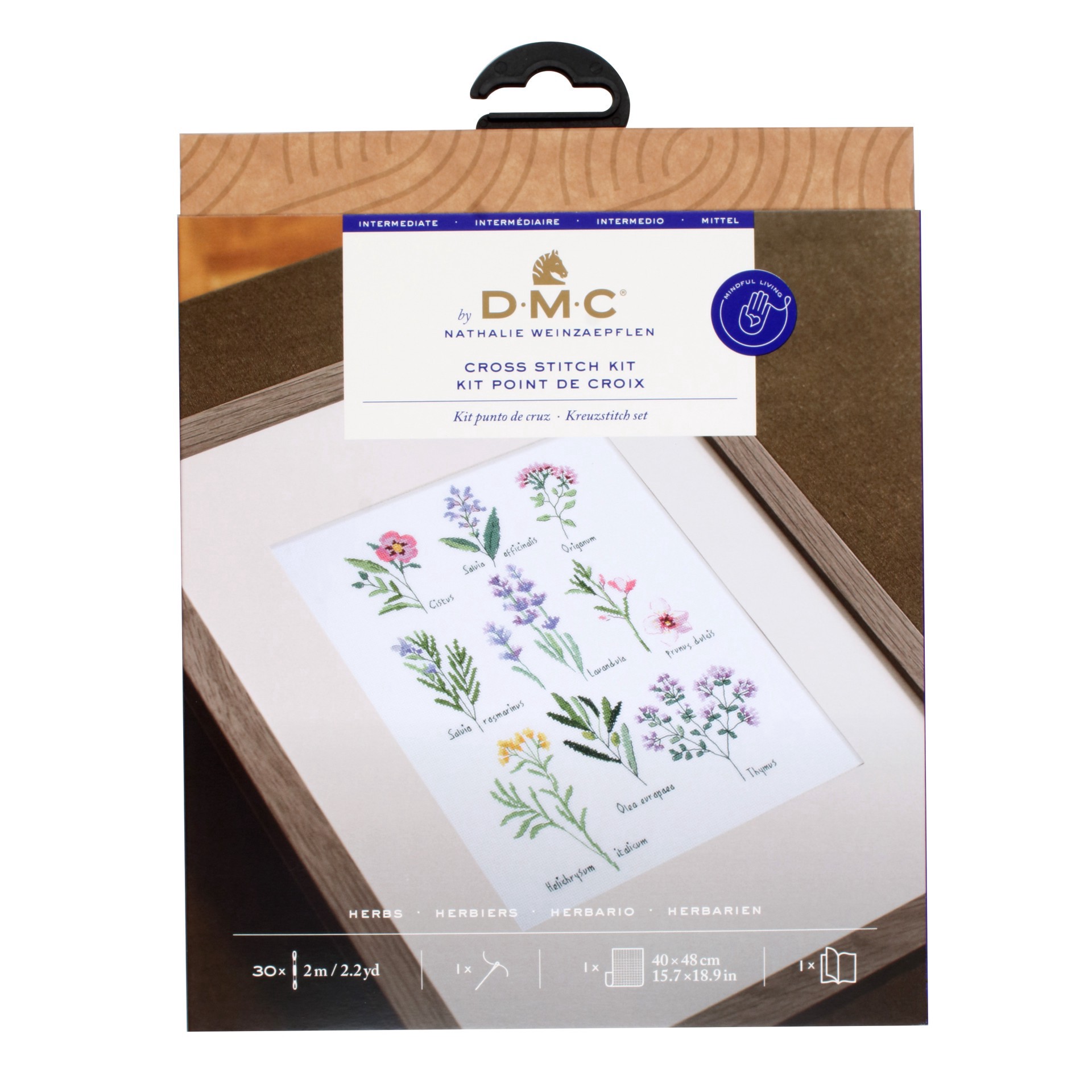 slide 3 of 4, Dmc Herbs Intermediate Counted Cross Stitch Kit, 9.3 in x 13.8 in
