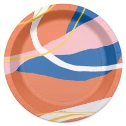 American Greetings 10-Count 7" Birthday Paper Plates, Abstract Design
