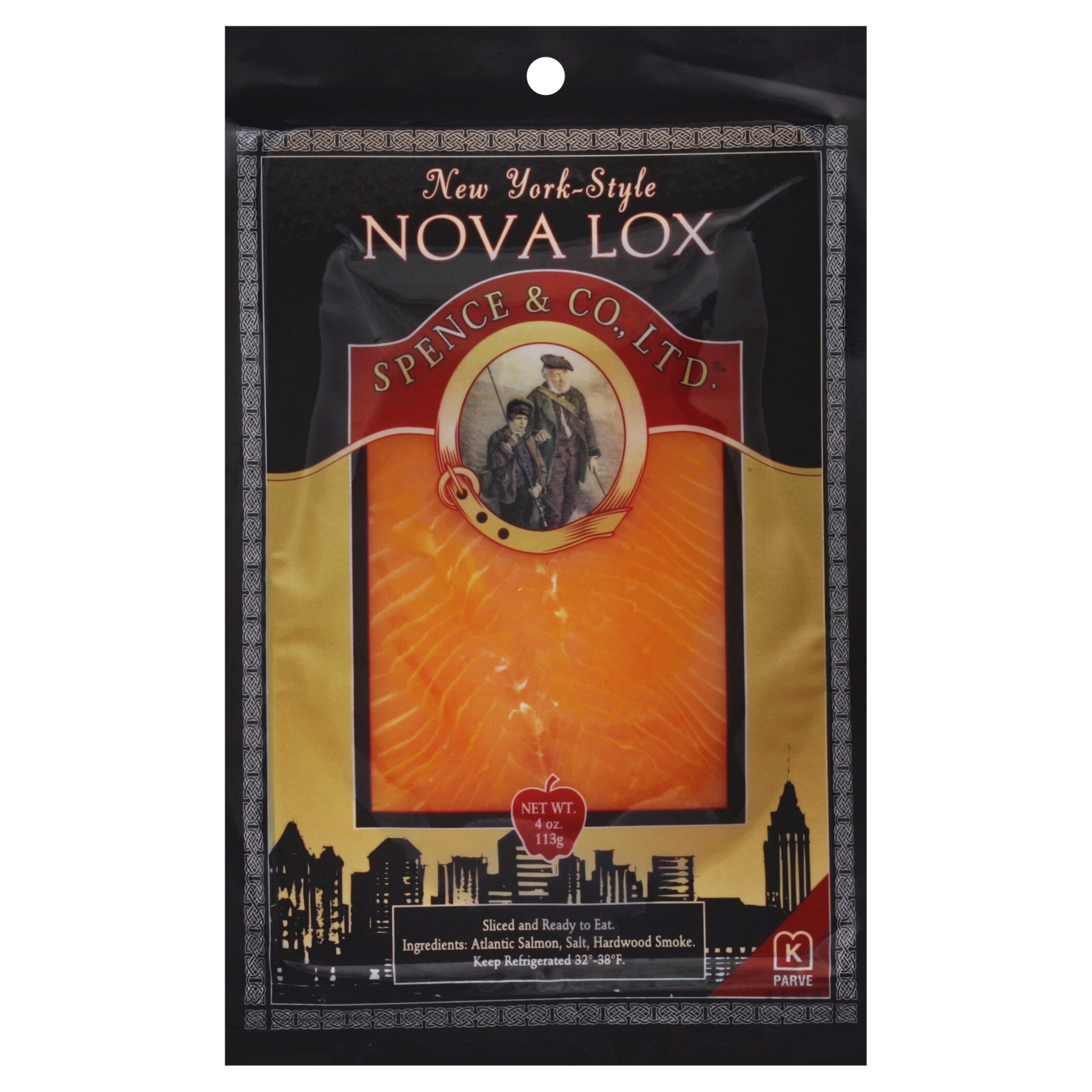 slide 1 of 1, Spence & Co. Nova Lox Style Smoked Salmon, 4 oz