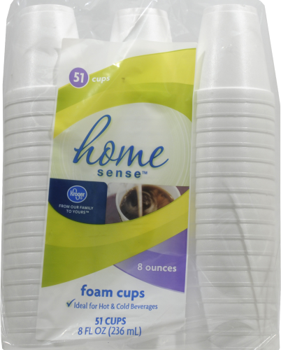 slide 1 of 1, Kroger Home Sense Foam Cups, 51 ct