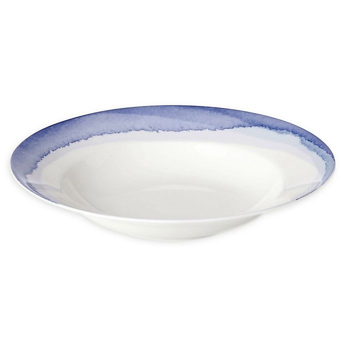 slide 1 of 1, Lenox Indigo Watercolor Stripe Pasta Bowl, 1 ct