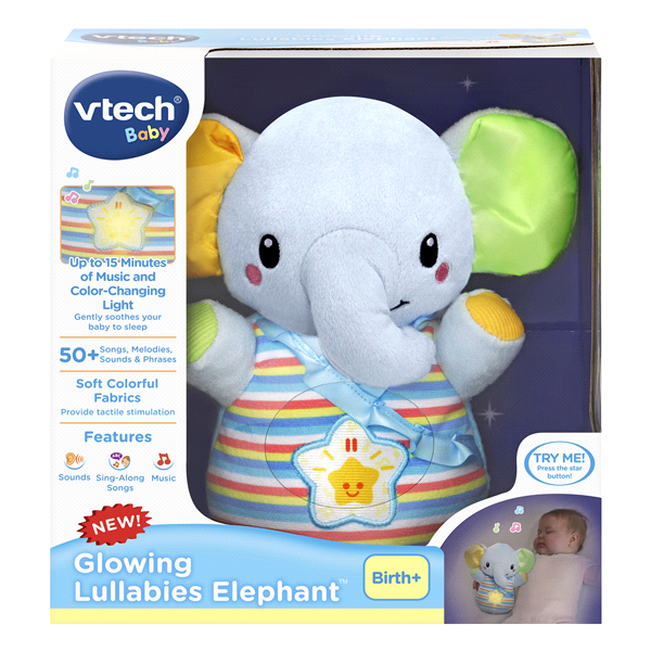 slide 1 of 2, VTech Glowing Lullabies Elephant, 1 ct